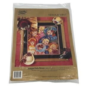 Vintage Something Special Antique Dolls Needlepoint Kit 14x14 1992 Sealed Craft